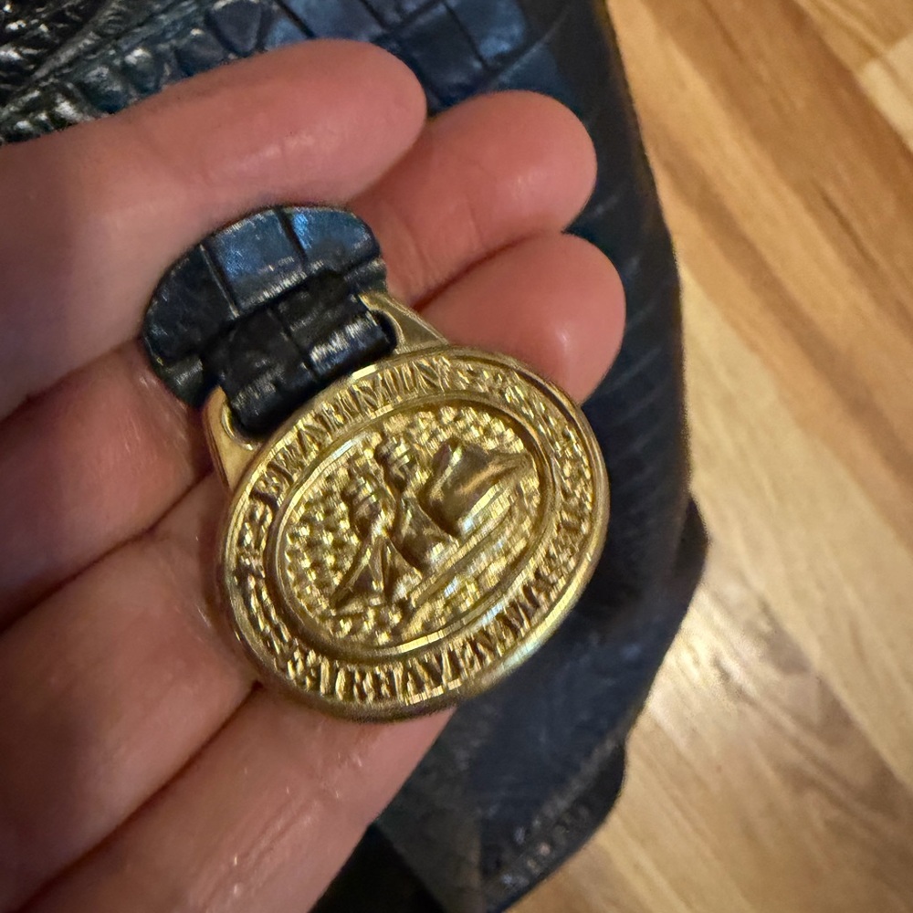 Brahmin Black Croc-Embossed Women's Tote Bag - Picture 5 of 7